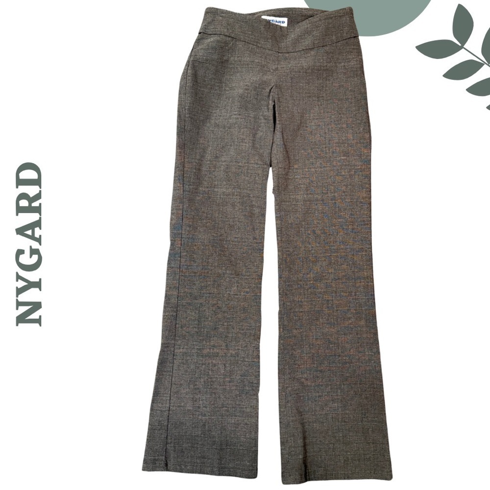 🛍️3/$40 NYGARD Bootcut Dress Pants |Size 4 Grey Textured Stretch Career Trousers